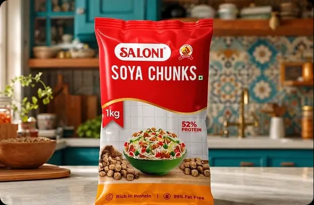Saloni Soya Chunks in the kitchen