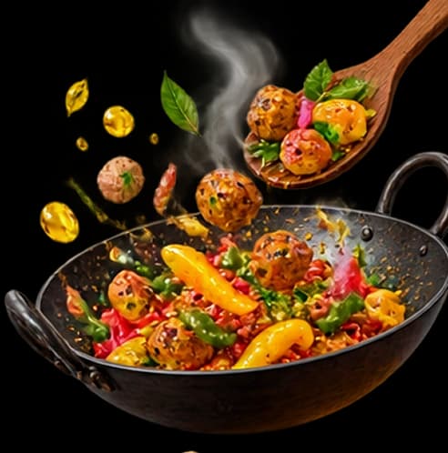 Kadhai with tossed vegetables